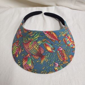 No Headache Womens Golf Visor Fish Hat Bright Sporty Beach Pool Sun